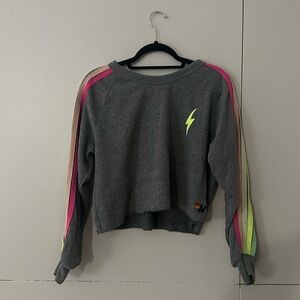 Cropped grey aviator nation sweatshirt